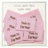 Go Handmade Vævet Label, Dobbeltsidet, Pink, 35 x 19 mm, 10 stk
